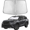 EcoNour Windshield Sunshade Compatible for Toyota Highlander 2020-2025 2026 | Sun Visor for Front Windshield & Window Sun Shade Cover, UV Heat Blocker & Protector, Car Accessories