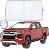 EcoNour Windshield Sunshade V Cut | Truck Sunshade for Windshield | Front Window Shade for Maximum UV Rays and Sun Heat Protection | Truck Sun Shield for Breezy Cool Interior | X-Large (69″ x 35″)