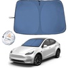 EcoNour Windshield Sunshade for Tesla Model Y | 300T Polyester Shield for Tesla Model Y Sunshade | Tesla Model Y Sun Visor Window Shade | Car Interior Tesla Accessories for Summer