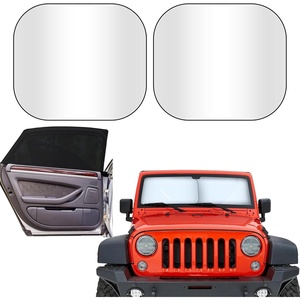 EcoNour 2-Piece Windshield Sun Shade 26″x18″ + EcoNour Car Side Window Sun Shade Medium 32″x16″| Complete Automotive Sun Protection | Car Shades for Side Windows