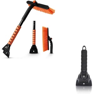 EcoNour 3 in 1 Snow Brush with Ice Scraper for Car Windshield | 360° Rotatable Aluminum Snow Brush with Detachable Foam Grip & 1 Pack Car Ice Scraper | Winter Snow Removal Car Accessories