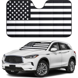 EcoNour Accordion Car Windshield Sun Shade for Trucks | Car Window Shades for Large SUVs & Pickups | UV Blocker Sun Visor for Interior Protection & Heat Control | XL (66 x 27 Inches)(Large-B/W)