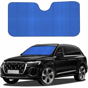 EcoNour Accordion Foldable Windshield Sun Shade | Premium Reflective Sun Visor for SUVs & Pickups Windshields | UV & Heat Reflective Sunshade with Durable Dual-Layer Design | Large (58 x 28)(Large Blue)