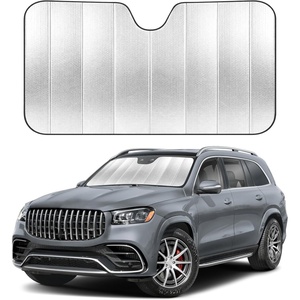EcoNour Accordion Foldable Windshield Sun Shade | Premium Reflective Sun Visor for SUVs & Pickups Windshields | UV & Heat Reflective Sunshade with Durable Dual-Layer Design | Large (58 x 28)(Large)
