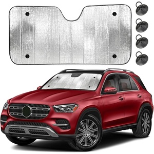 EcoNour Accordion Windshield Sun Shade for Car, Foldable Front Windshield Sunshade, UV & Heat Blocking Car Window Shade, Keeps Car Interior Cool, Includes 4 Suction Cups, 56″ x 26″(Medium)
