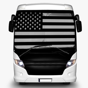 EcoNour Black American Flag RV Windshield Sun Shade | Sun Visor for UV Rays Keeps Your RV Motorhome Cool | Fits RVs, Trucks, Motorhomes, Buses | Sun Visor for Interior Accessories | 102 x 51 inches