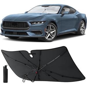 EcoNour Camoflage American Flag Windshield Sun Shade –240T Reflective Polyester Blocks 99% UV & Heat Protection | Patriotic Car Accessory Sedans, Hatchbacks, Small SUVs | Universal Fit (66″ x 34″)(Mustang 2015-2026)