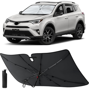 EcoNour Camoflage American Flag Windshield Sun Shade –240T Reflective Polyester Blocks 99% UV & Heat Protection | Patriotic Car Accessory Sedans, Hatchbacks, Small SUVs | Universal Fit (66″ x 34″)(RAV4 2013-2018)