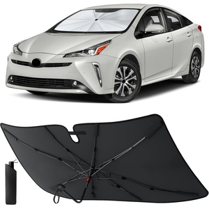 EcoNour Camoflage American Flag Windshield Sun Shade –240T Reflective Polyester Blocks 99% UV & Heat Protection | Patriotic Car Accessory Sedans, Hatchbacks, Small SUVs | Universal Fit (66″ x 34″)(Prius Hatchback 2016-2022)