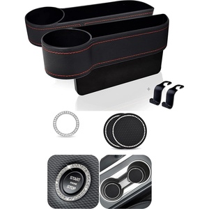 EcoNour Car Cup Coasters (2 Pack) + Car Seat Gap Filler | Automotive Car Accessories | Car Travel Accessories
