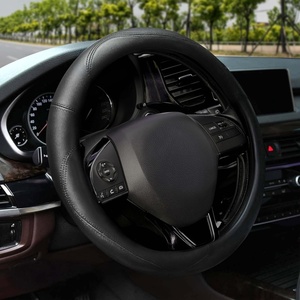 EcoNour Car Steering Wheel Cover | Premium & Durable PU Leather with Anti-Slip Design | Universal Fit 14.5″ – 15″ Steering Wheel Cover | Car and Truck Accessories – Black