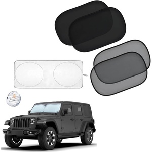 EcoNour Car Window Shades for Baby (4-Pack) + EcoNour Jeep Windshield Sun Shade – X-Small