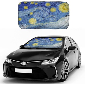 EcoNour Car Windshield Sun Shade with Storage Pouch | Durable 240T Material Car Sun Shade for UV Rays | Car Interior Accessories | Medium (64 inches x 32 inches)