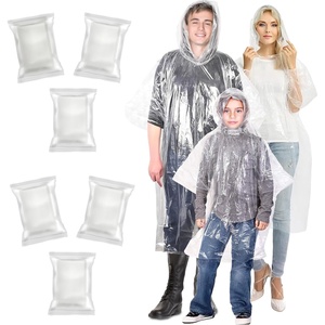 EcoNour Clear Rain Ponchos Family Pack | Emergency Clear Ponchos with Hood for Kids & Adults | Perfect for Disney World(Transparent (3 Kids /3 Adults))