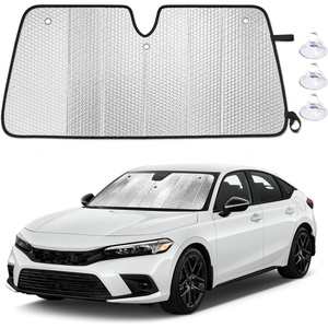 EcoNour Foldable Sun Shade Fit for Tesla Model 3/Y 2017-2024 2025 2026 | Accordion Windshield Sun Shade, Front Car Window Shades Sun Visor, Blocks UV Rays & Heat, Car Accessories(For Honda Civic 2022-2026)