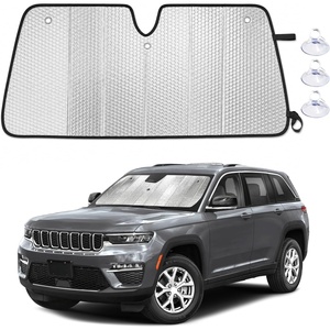 EcoNour Foldable Sun Shade Fit for Tesla Model 3/Y 2017-2024 2025 2026 | Accordion Windshield Sun Shade, Front Car Window Shades Sun Visor, Blocks UV Rays & Heat, Car Accessories(For Jeep Grand Cherokee 2011-2026)