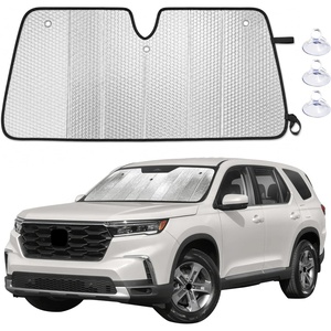 EcoNour Foldable Sun Shade Fit for Tesla Model 3/Y 2017-2024 2025 2026 | Accordion Windshield Sun Shade, Front Car Window Shades Sun Visor, Blocks UV Rays & Heat, Car Accessories(For Honda Pilot 2016-2026)