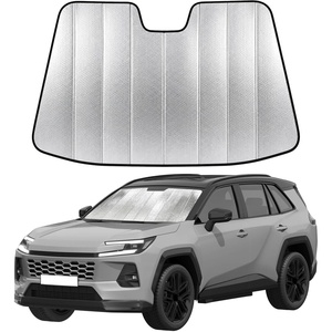 EcoNour Foldable Sun Shade Fit for Tesla Model 3/Y 2017-2024 2025 2026 | Accordion Windshield Sun Shade, Front Car Window Shades Sun Visor, Blocks UV Rays & Heat, Car Accessories(For Toyota RAV4 2019-2026)