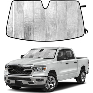 EcoNour Foldable Sun Shade Fit for Tesla Model 3/Y 2017-2024 2025 2026 | Accordion Windshield Sun Shade, Front Car Window Shades Sun Visor, Blocks UV Rays & Heat, Car Accessories(For Dodge RAM 1500 2019-2026)