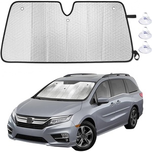 EcoNour Foldable Sun Shade Fit for Tesla Model 3/Y 2017-2024 2025 2026 | Accordion Windshield Sun Shade, Front Car Window Shades Sun Visor, Blocks UV Rays & Heat, Car Accessories(For Honda Odyssey 2018-2026)