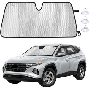 EcoNour Foldable Sun Shade Fit for Tesla Model 3/Y 2017-2024 2025 2026 | Accordion Windshield Sun Shade, Front Car Window Shades Sun Visor, Blocks UV Rays & Heat, Car Accessories(For Hyundai Tucson 2022-2026)