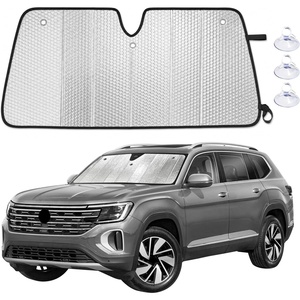 EcoNour Foldable Sun Shade Fit for Tesla Model 3/Y 2017-2024 2025 2026 | Accordion Windshield Sun Shade, Front Car Window Shades Sun Visor, Blocks UV Rays & Heat, Car Accessories(For Volkswagen Atlas 2018-2025)