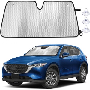 EcoNour Foldable Sun Shade Fit for Tesla Model 3/Y 2017-2024 2025 2026 | Accordion Windshield Sun Shade, Front Car Window Shades Sun Visor, Blocks UV Rays & Heat, Car Accessories(For Mazda CX-5 2017-2026)