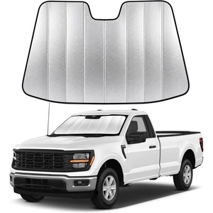 EcoNour Foldable Sun Shade Fit for Tesla Model 3/Y 2017-2024 2025 2026 | Accordion Windshield Sun Shade, Front Car Window Shades Sun Visor, Blocks UV Rays & Heat, Car Accessories(For Ford F-150 2021-2026)