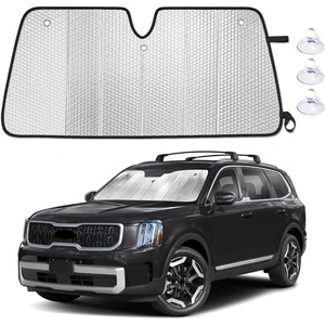EcoNour Foldable Sun Shade Fit for Tesla Model 3/Y 2017-2024 2025 2026 | Accordion Windshield Sun Shade, Front Car Window Shades Sun Visor, Blocks UV Rays & Heat, Car Accessories(For Kia Telluride 2020-2025)