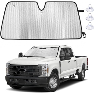 EcoNour Foldable Sun Shade Fit for Tesla Model 3/Y 2017-2024 2025 2026 | Accordion Windshield Sun Shade, Front Car Window Shades Sun Visor, Blocks UV Rays & Heat, Car Accessories(For Ford F-250 2017-2026)