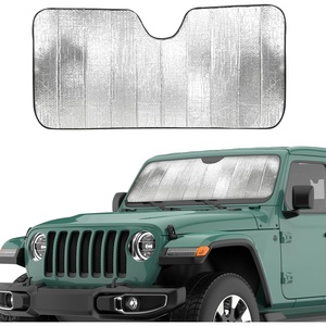 EcoNour Foldable Sun Shade Fit for Tesla Model 3/Y 2017-2024 2025 2026 | Accordion Windshield Sun Shade, Front Car Window Shades Sun Visor, Blocks UV Rays & Heat, Car Accessories(For Jeep Wrangler)