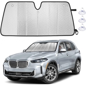 EcoNour Foldable Sun Shade Fit for Tesla Model 3/Y 2017-2024 2025 2026 | Accordion Windshield Sun Shade, Front Car Window Shades Sun Visor, Blocks UV Rays & Heat, Car Accessories(For BMW X5 2019-2026)