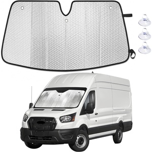 EcoNour Foldable Sun Shade Fit for Tesla Model 3/Y 2017-2024 2025 2026 | Accordion Windshield Sun Shade, Front Car Window Shades Sun Visor, Blocks UV Rays & Heat, Car Accessories(For Ford Transit 2015-2026)