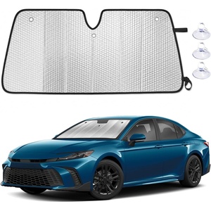 EcoNour Foldable Sun Shade Fit for Tesla Model 3/Y 2017-2024 2025 2026 | Accordion Windshield Sun Shade, Front Car Window Shades Sun Visor, Blocks UV Rays & Heat, Car Accessories(For Toyota Camry 2025-2026)