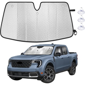 EcoNour Foldable Sun Shade Fit for Tesla Model 3/Y 2017-2024 2025 2026 | Accordion Windshield Sun Shade, Front Car Window Shades Sun Visor, Blocks UV Rays & Heat, Car Accessories(For Ford Maverick 2021-2026)