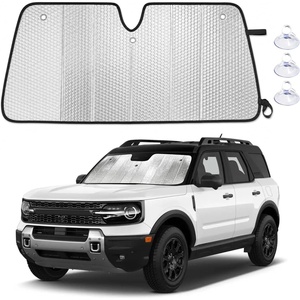 EcoNour Foldable Sun Shade Fit for Tesla Model 3/Y 2017-2024 2025 2026 | Accordion Windshield Sun Shade, Front Car Window Shades Sun Visor, Blocks UV Rays & Heat, Car Accessories(For Ford Bronco Sport 2021-2025)