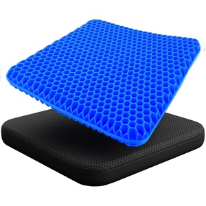 EcoNour Gel Seat Cushion for Long Sitting (Large & Thick) – Pressure Relief Honeycomb Support for Back, Sciatica, Coccyx, Hip & Tailbone Pain | Seat Pad for Office Chair, Wheelchair & Car(Blue)