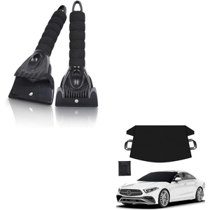 EcoNour Ice Scraper for Car Windshield (2 Pack) | Heavy-Duty Ice Crusher for Car Windows | Snow, Frost & Ice Remover with Foam Handle for Strong Grip | Winter Car Cleaning Accessories