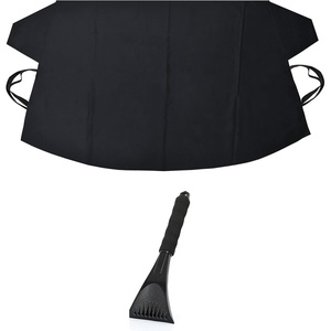 EcoNour Ice and Snow Scraper + Car Windshield Cover for Ice and Snow | Upgraded 600D Oxford Fabric Windshield Cover for Any Weather | Window Snow Scraper to Remove Snow and Ice