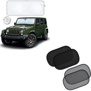 EcoNour Jeep Wrangler Windshield Sunshade + EcoNour Car Window Shade for Baby (Pack of 4)