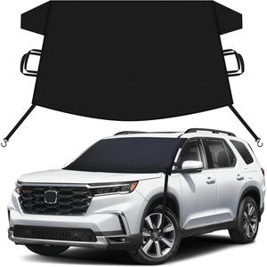 EcoNour Snow Cover for Toyota Tacoma | Heavy-Duty Windshield Cover for Ice and Snow Protection | 600D Oxford Winter Car Cover with S-Hook Straps(Fit for Hond Pilot)