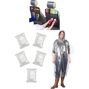 EcoNour Transparent Rain Ponchos for Adults Car Back Seat Protector for Kids