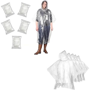 EcoNour Transparent Rain Ponchos for Adults Transparent Rain Poncho for Kids