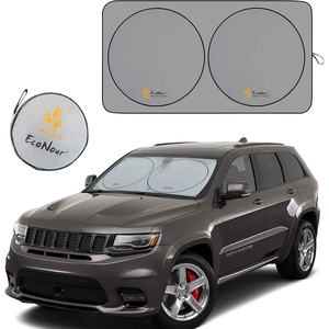 EcoNour Truck Sun Shade for Windshield with Storage Pouch, Front Window Sun Visor for UV Rays & Heat Protection, Truck Accessories for Breezy Cool Interior, Large (69 in x 35 in)