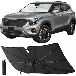 EcoNour Umbrella Windshield Sun Shade, Foldable Front Umbrella Car Windshield Shade with UV & Heat Protection | Sun Visor for Car 57″x36.75″(Medium)