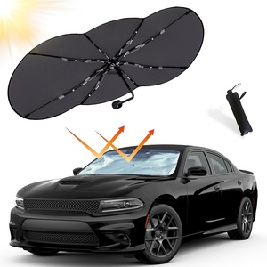 EcoNour Umbrella Windshield Sun Shade for Car | Bendable Sunshade for UV & Interior Protection, Keeps Interior Cool | Foldable Front Window Sunshades Suitable for Sedan and SUV | X-Large (57″ x32″)