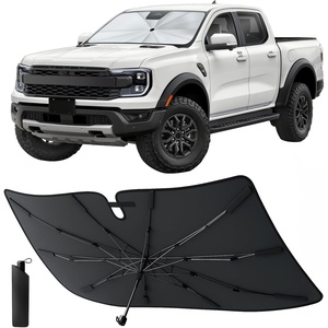 EcoNour Umbrella Windshield Sun Shade for Car | Foldable UV Blocker Front Windshield Sunshade | Umbrella Shade Accessories with Storage Pouch | Full Size SUVs & Pickup Truck & Van | Large – 61″x35″