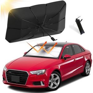 EcoNour Umbrella Windshield Sunshade for Car | Foldable Reflector Umbrella Sunshade with Storage Pouch – Blocks UV Rays | Sun Visor Protector Sunshade to Keep Your Vehicle Cool | Small (49″ x 25″)