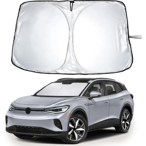 EcoNour Windshield Sun Shade Compatible for Volkswagen VW ID.4 2021–2026 | Custom Fit EV Front Window Sunshade | Foldable Heat & UV Reflective Sun Visor