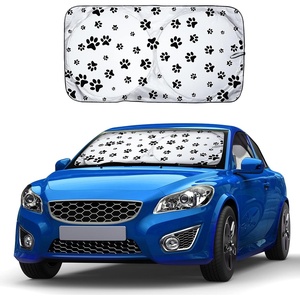 EcoNour Windshield Sun Shade Foldable & Car Front Window Sunshade & Window Tint Durable 240T Material Sun Visor UV Rays & Sun Heat Protects Car Interior Accessories Medium (64 inches x 32 inches)